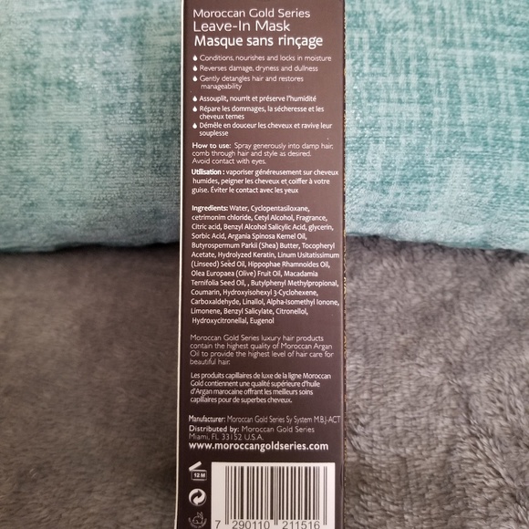 NIB Moroccan Gold Series Leave-In Mask - Picture 3 of 3